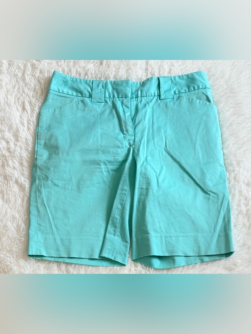 Lilly Pulitzer Vintage White Label Bermuda Shorts Mint/Aqua Green Size 6